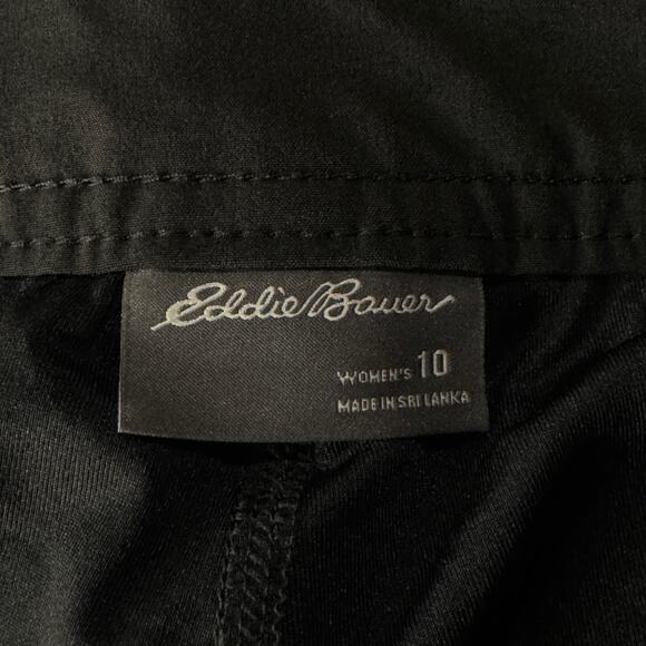 Eddie Bauer SZ 10 Tennis Golf Skort Stretch Quick Dry Zip-Fly Pockets Black - Picture 6 of 8
